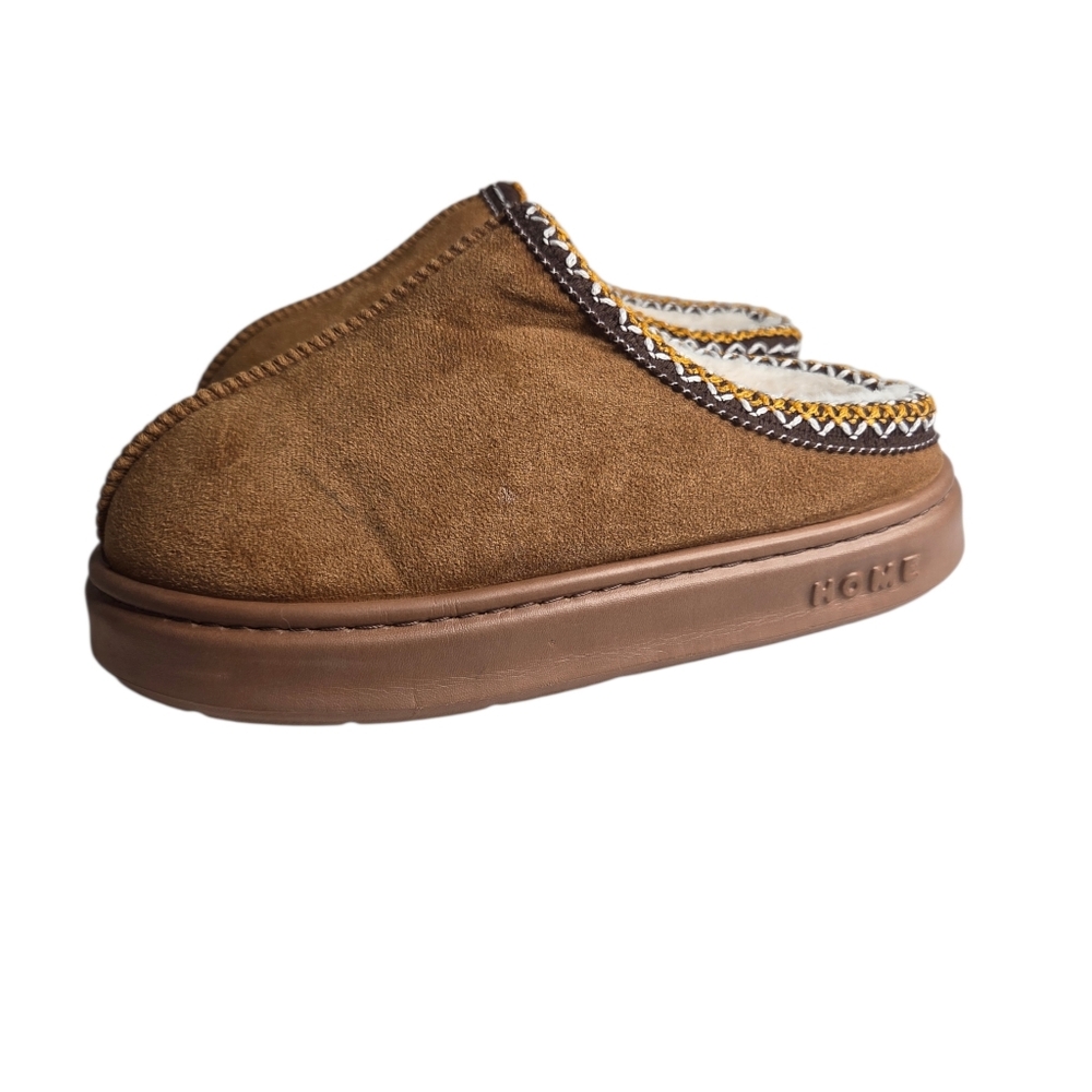 Women's Fuzzy Foam Slippers Fluffy House Shoes Indoor Tan Platform Warm Size 10